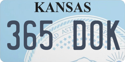 KS license plate 365DOK