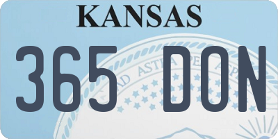 KS license plate 365DON