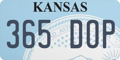 KS license plate 365DOP