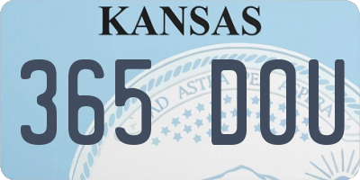 KS license plate 365DOU