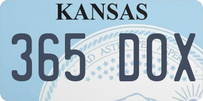 KS license plate 365DOX