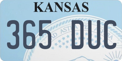 KS license plate 365DUC