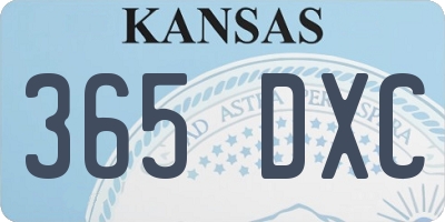 KS license plate 365DXC