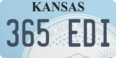 KS license plate 365EDI