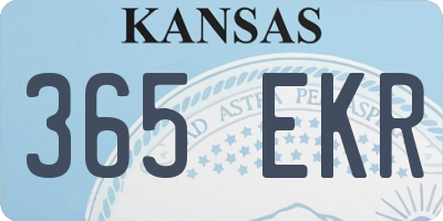 KS license plate 365EKR