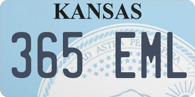 KS license plate 365EML