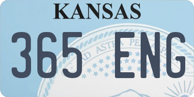 KS license plate 365ENG