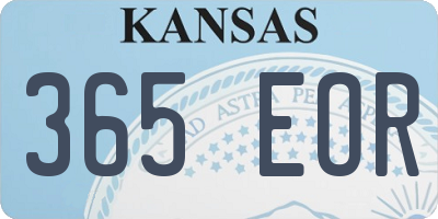 KS license plate 365EOR