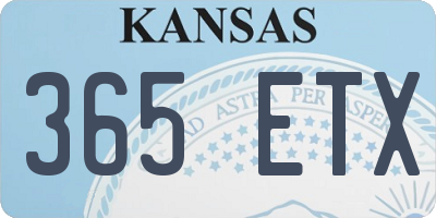 KS license plate 365ETX