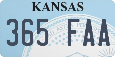 KS license plate 365FAA
