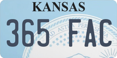 KS license plate 365FAC