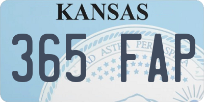 KS license plate 365FAP