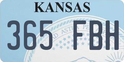 KS license plate 365FBH