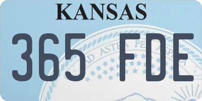 KS license plate 365FDE