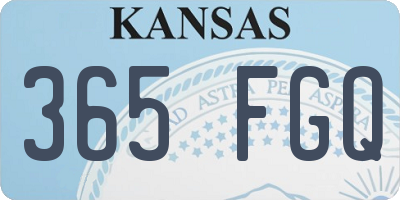 KS license plate 365FGQ