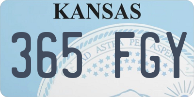 KS license plate 365FGY