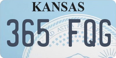 KS license plate 365FQG