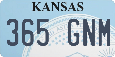 KS license plate 365GNM