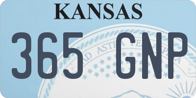 KS license plate 365GNP