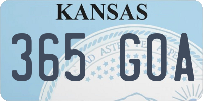 KS license plate 365GOA