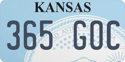 KS license plate 365GOC