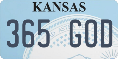 KS license plate 365GOD