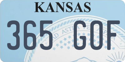 KS license plate 365GOF