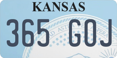 KS license plate 365GOJ