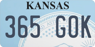 KS license plate 365GOK