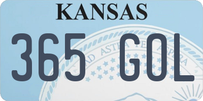 KS license plate 365GOL
