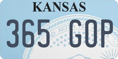 KS license plate 365GOP
