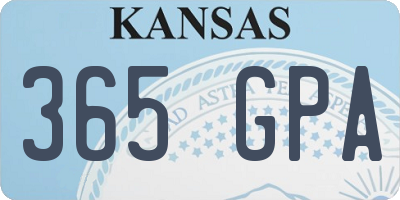 KS license plate 365GPA