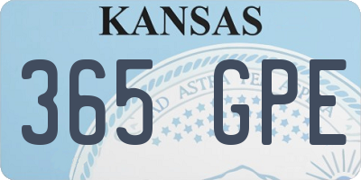KS license plate 365GPE