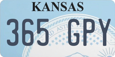 KS license plate 365GPY