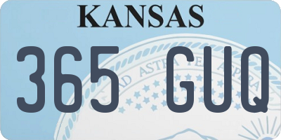 KS license plate 365GUQ