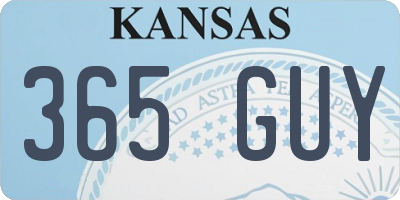 KS license plate 365GUY