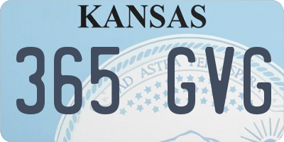 KS license plate 365GVG