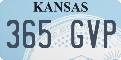KS license plate 365GVP