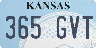KS license plate 365GVT