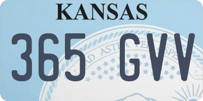 KS license plate 365GVV