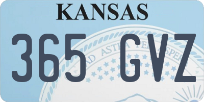 KS license plate 365GVZ