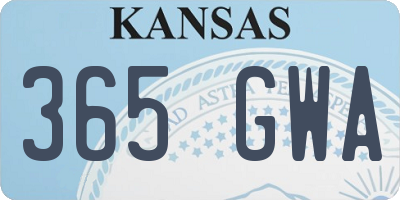 KS license plate 365GWA
