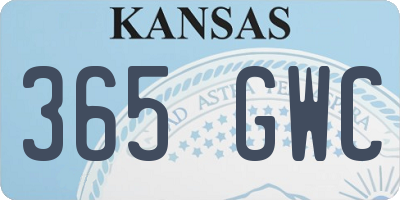 KS license plate 365GWC