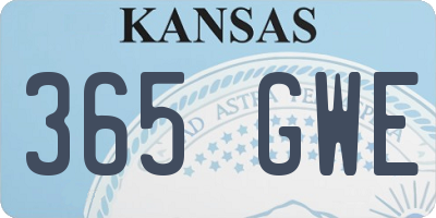 KS license plate 365GWE