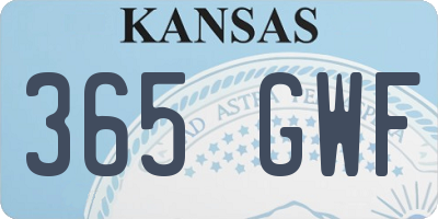 KS license plate 365GWF