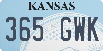 KS license plate 365GWK