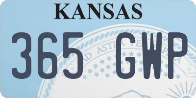 KS license plate 365GWP