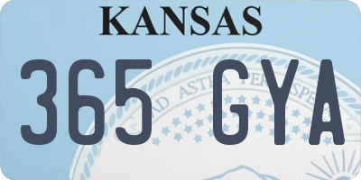 KS license plate 365GYA