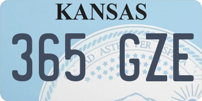 KS license plate 365GZE