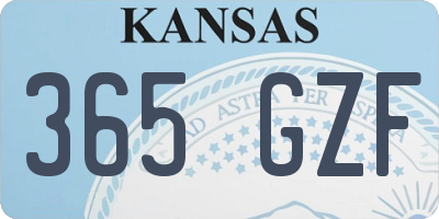 KS license plate 365GZF